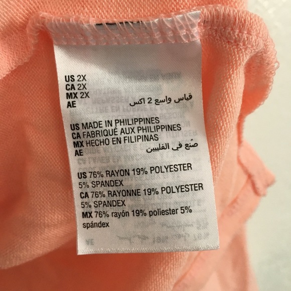 Style & Co T-Shirt Top Knit Peach Plus Size Crew Neck Long Sleeves - Picture 7 of 12